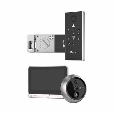 EZVIZ Rim Smart Lock + Peephole Doorbell Bundle DL03 PRO + DP2 2K
