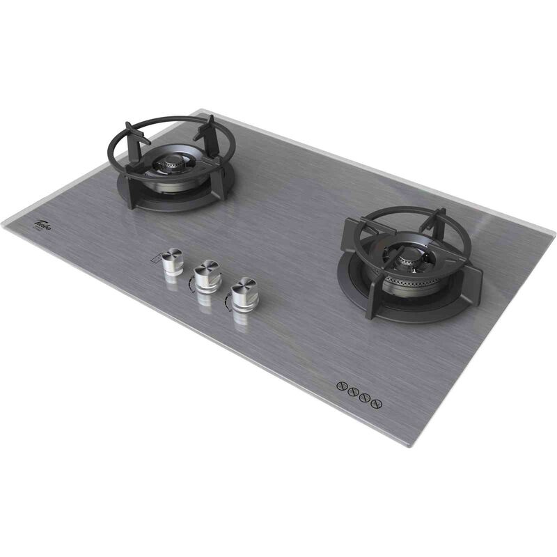 TURBO Built-in 77cm 2 Burner Glass Hob W/ S/valve (excl. Install) T772GV-MS-image null