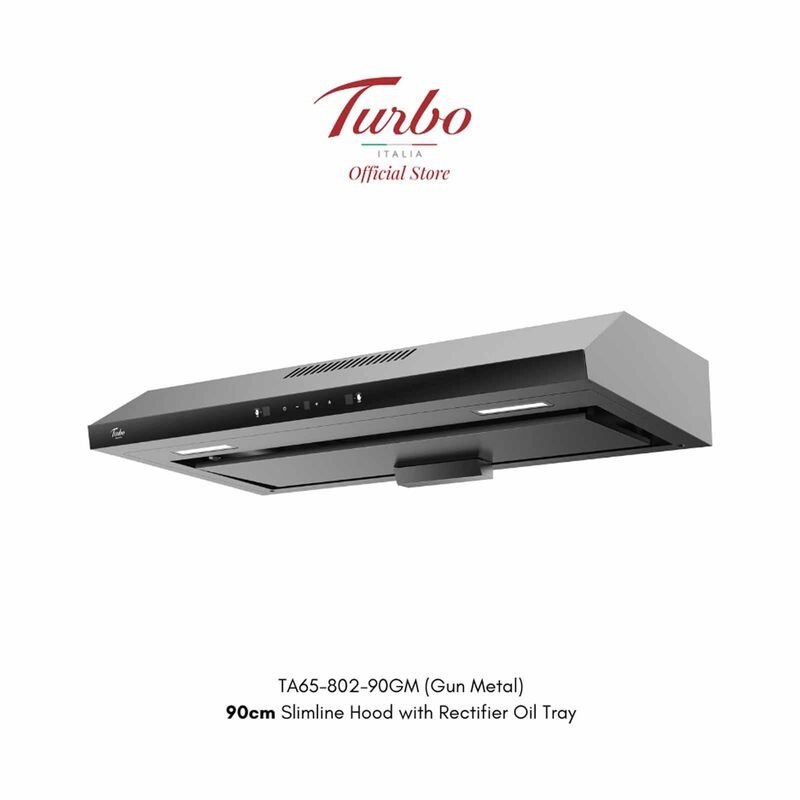 TURBO 90cm Range Hood - Gun Metal (exclude Installation) TA65-802-90GM-image 1