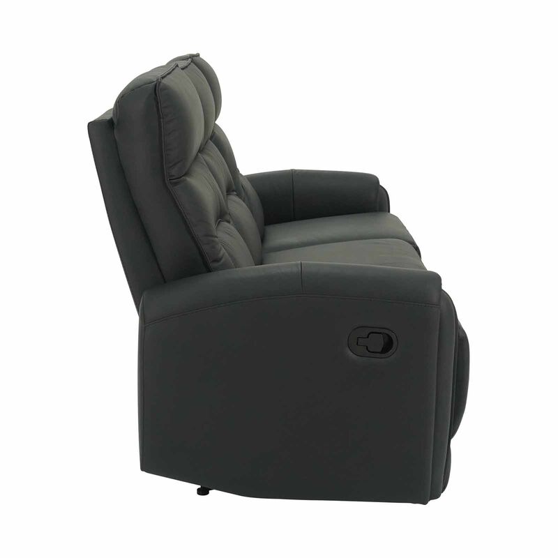 SOLOTTI 3rr-m Seater (hl) Black Half Leather Sofa RONICA-image 2