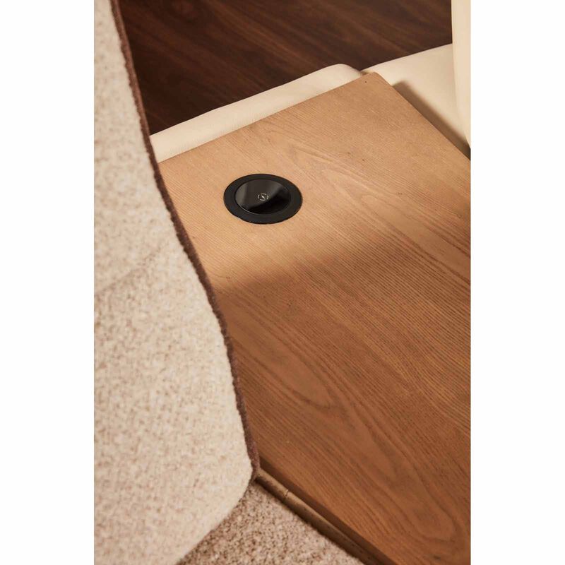 MUZE 3pcs Modular Set W Wireless Charging (fab) F20 Beige Piping Diff Fabric Sofa OLWEN-image 7