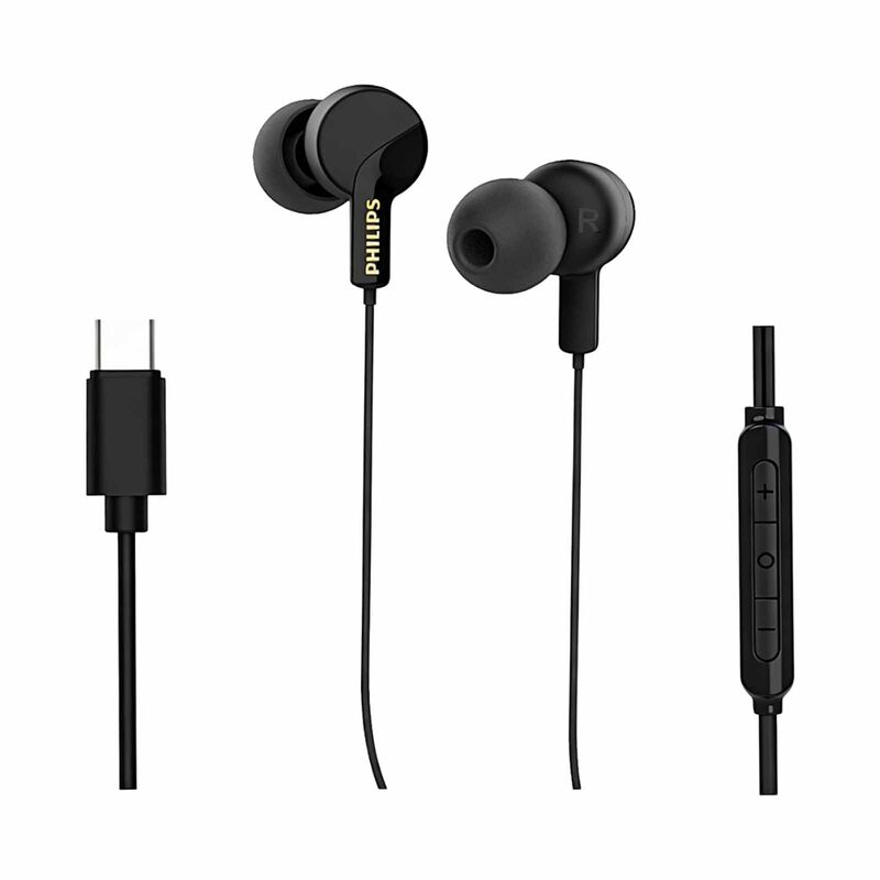 PHILIPS Wired In-ear, 1.2m, 10mm Neodymium Driver, Built-in Mic, Hi-res Audio TAE3130BK/97-image 1