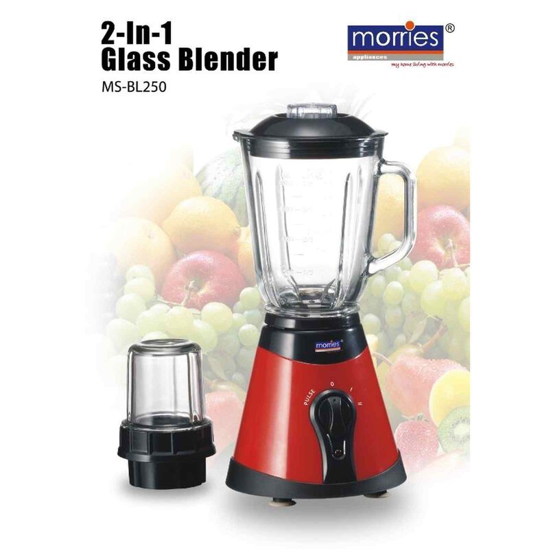 MORRIES 2 In 1 Glass Blender (0.8l) MS-BL250-image 2