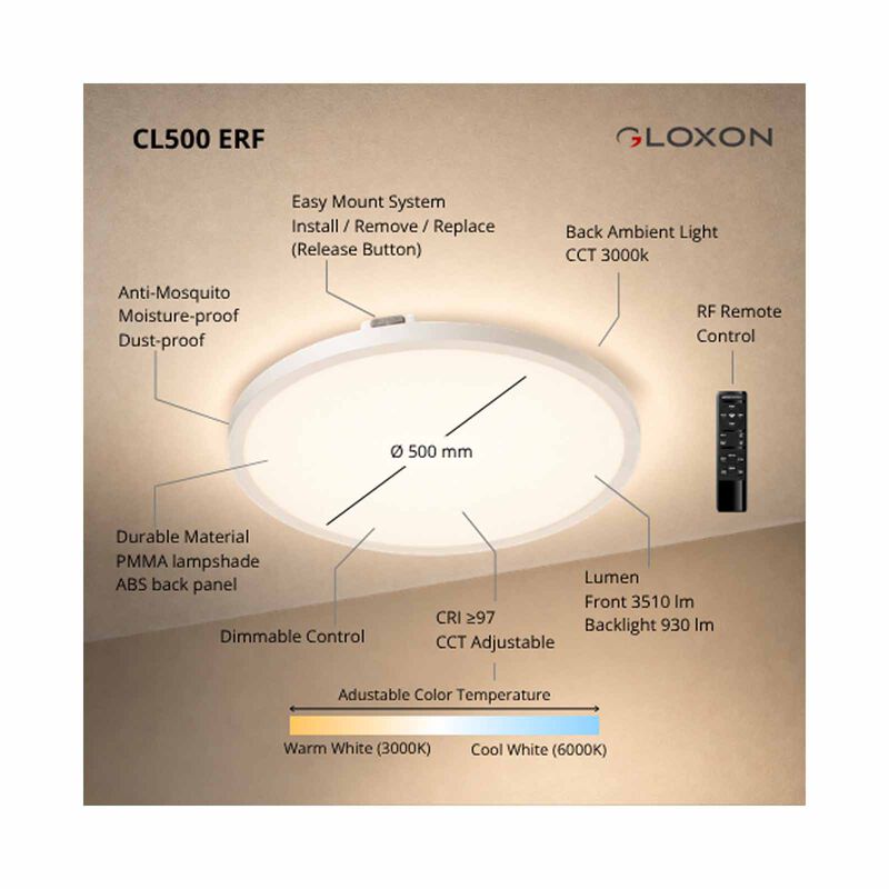 GLOXON Gloxon Led Ceiling Light CL500 ERF-image 4