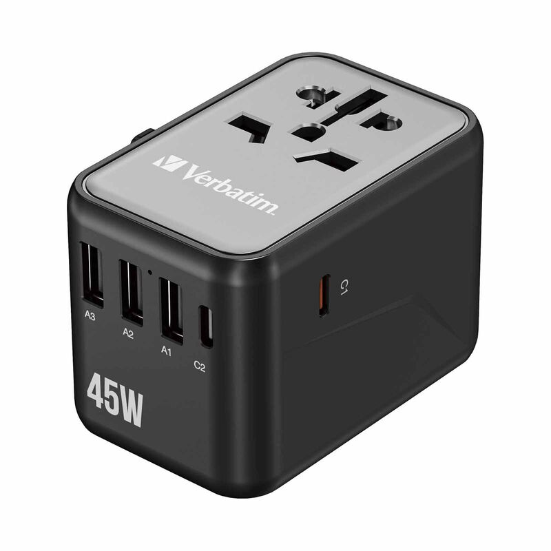 VERBATIM Uta-08 Universal Travel Adapter With 1 X Usb-c Pd 45w / 1 X Usb-c / 3 X Usb-a VM32123-image 3