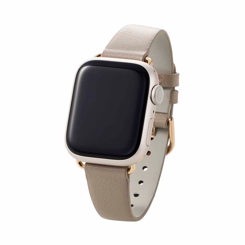 ELECOM Slim Soft Leather Apple Watch Band 41/40/38mm (greige) AW-41BDLJGB-image 4
