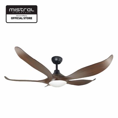 MISTRAL 52 In Ceiling Fan -black/dark Wood TYPHOON 52-BK/DW