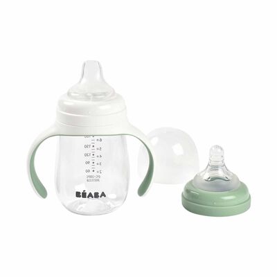BEABA To Sippy Learning Cup 210ml - Sage (online) 2 IN 1 BOTTLE