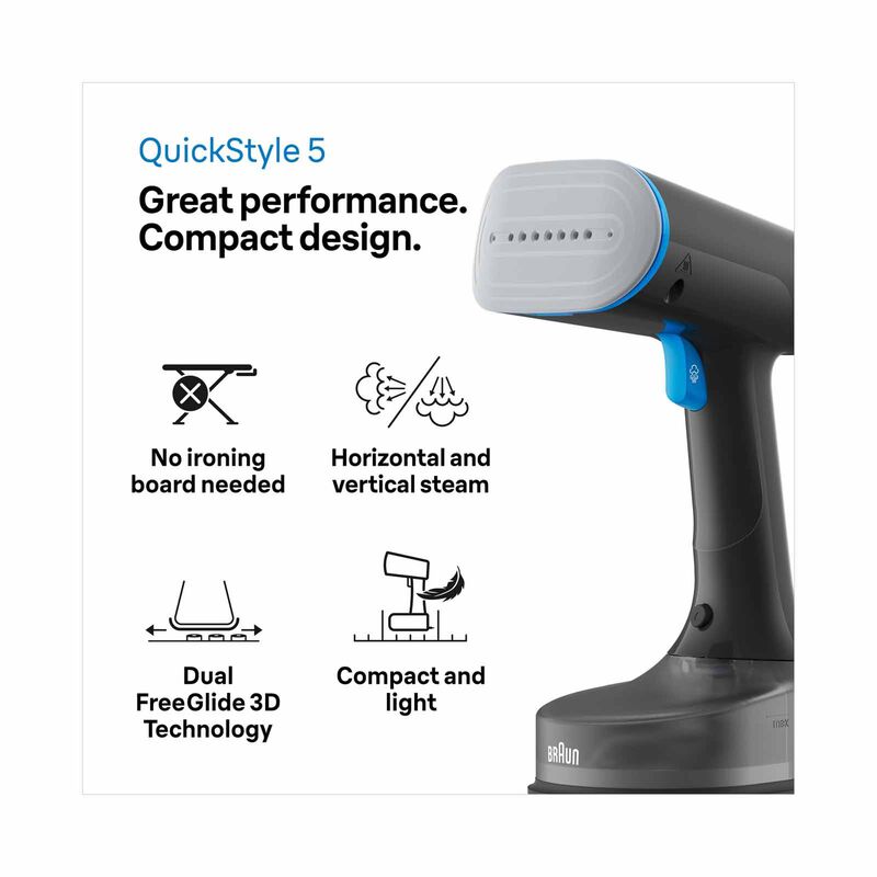 BRAUN Quickstyle 5 Garment Steamer (1200w) GS5031BL-image 2