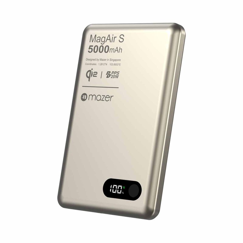 MAZER Qi2 Certified 15w 5000mah Pd20w Ultra Thin Power Bank - Natural Titanium M-MAGAIR29-NT-image 7