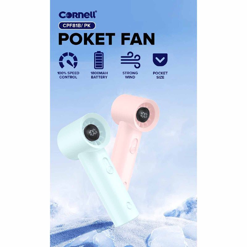 CORNELL Pocket Fan - Blue CPF81B-image 3