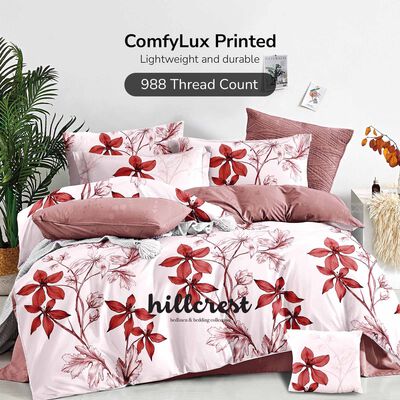 HILLCREST Hillcrest I 988tc Comfylux I Printed I Single Fitted Sheet Set I Romance ( Oe ) 7467 - B I S I FS I ROMANCE
