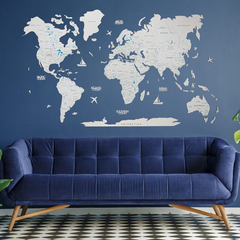 2d Wooden World Map White M ENJOY THE WOOD-image 9