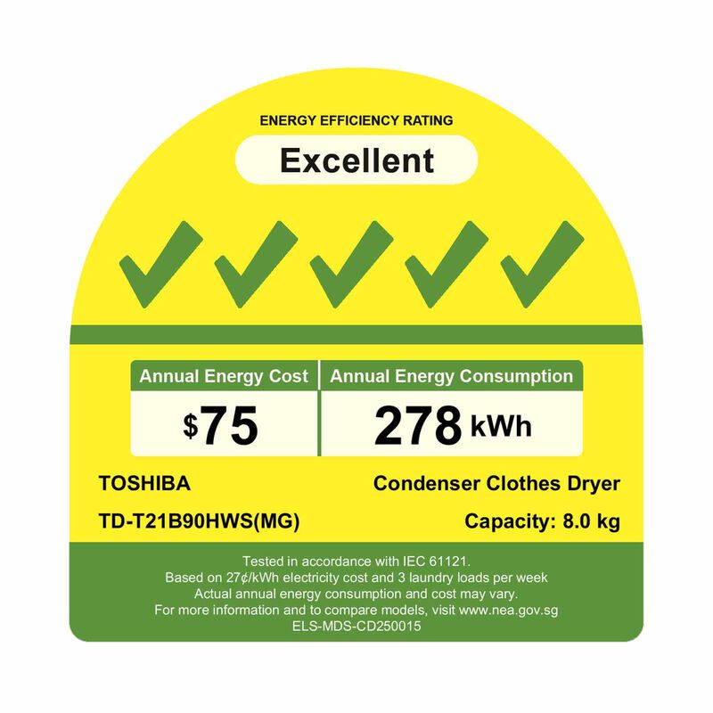 TOSHIBA Heat Pump Dryer (8kg) TD-T21B90HWS(MG)-image 3