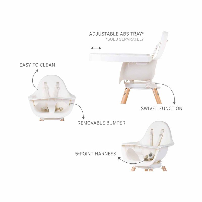 CHILDHOME High Chair - Natural White (online) EVOLU ONE.80&deg;-image 4
