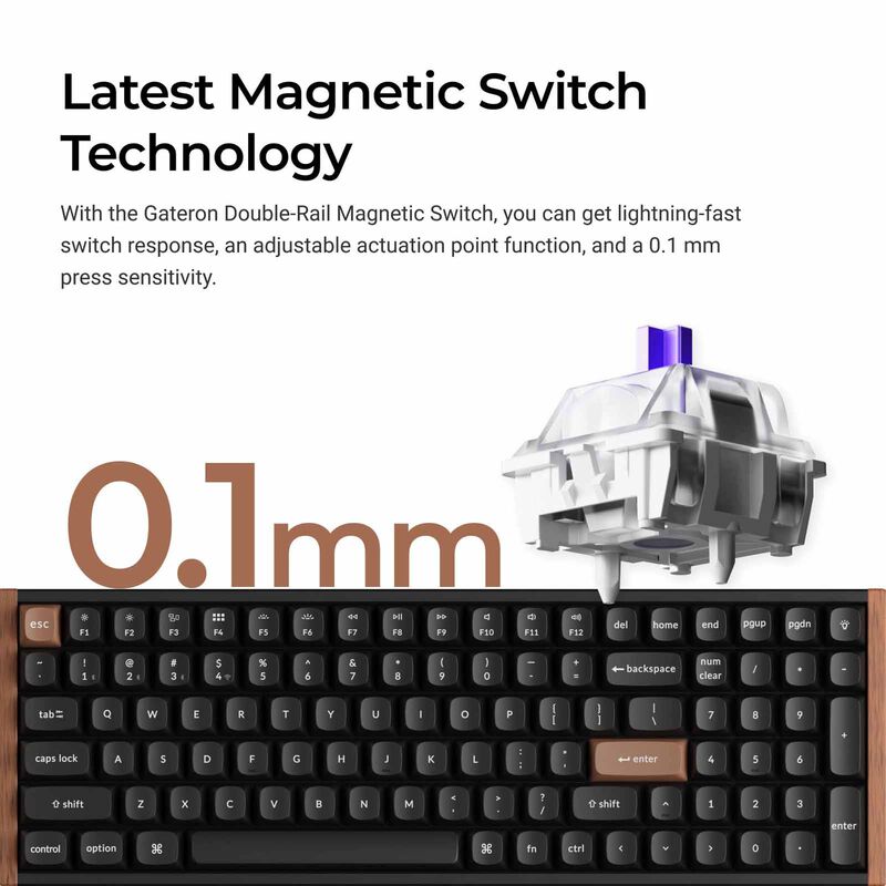 KEYCHRON K4 He Wireless Magnetic Switch Custom Keyboard, 96% 104 Key, Black Full Assembled, Rgb, Hot-swap, Ha KYCN-K4H-F1-image 5