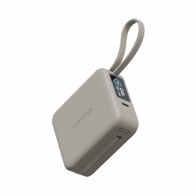 ENERGEA Magpac Mini Plus, 10000mah Magsafe Compatible Power Bank With Built-in C Cables & Display - Sand MP-MINIPLUS-SND