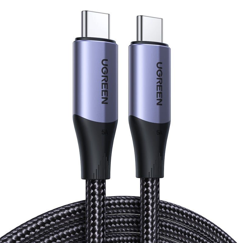 UGREEN Usb-c 3.1 M/m Gen2 5a Cable With Braided 1m (black), 240w & 10gbps 80150-image 1