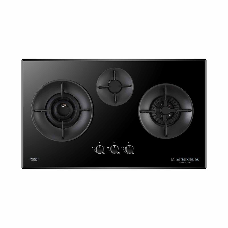 FUJIOH 88cm 3 Burners Gas Hob (tg) - Glass (exclude Installation) FH-GS7030 SVGL TG-image 1