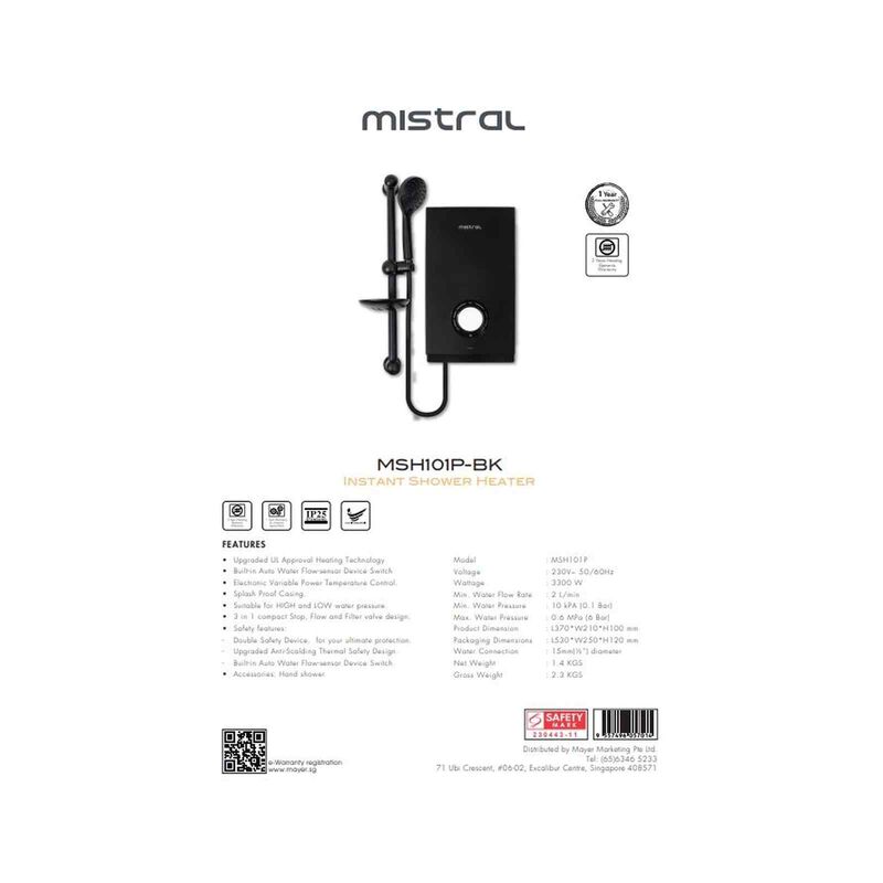 MISTRAL Instant Shower Heater MSH101P-BK-image 13