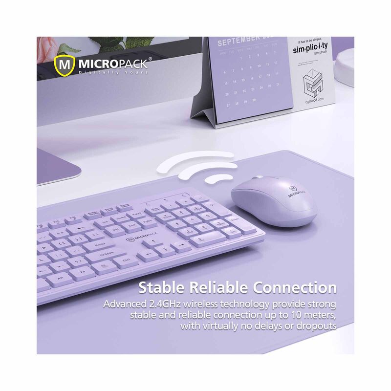 MICROPACK Ifree Lite 2 Wireless Combo - Pink KM-237W-EN-PK-image 2