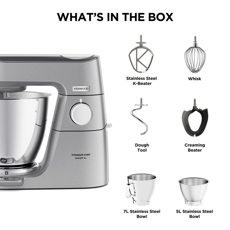 KENWOOD Titanium Chef Xl Baker 7l + 5l Bowl KVL85.004SI-image 3