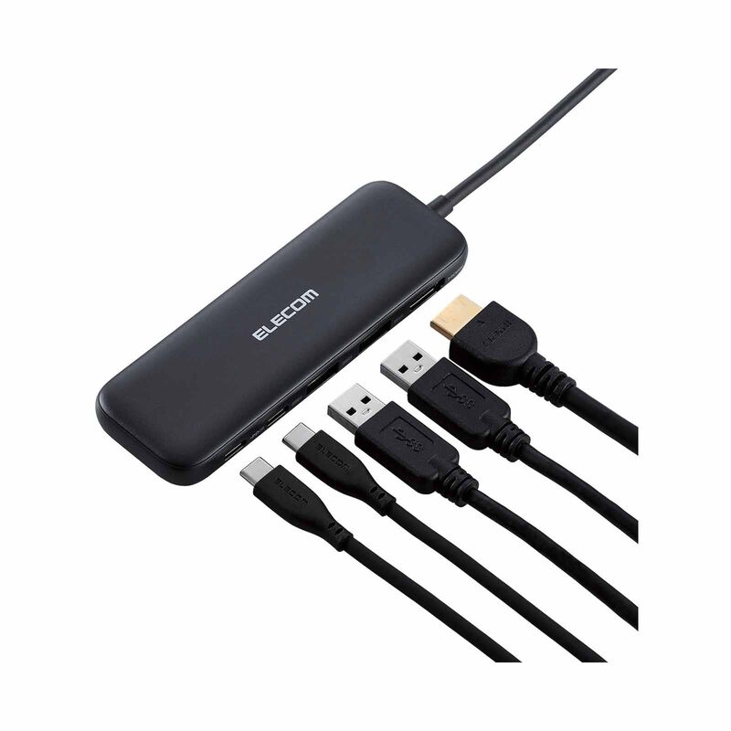 ELECOM 5 In 1 Docking Station (1 X Usb C/hdmi 2 X Usb A 1 X C Pd100w) DST-050BPBK-image 4