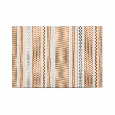 UB-1780 Rect Placemat L30xw45cm, White With Orange & Silver 1780ZJ-ST0768TH-3
