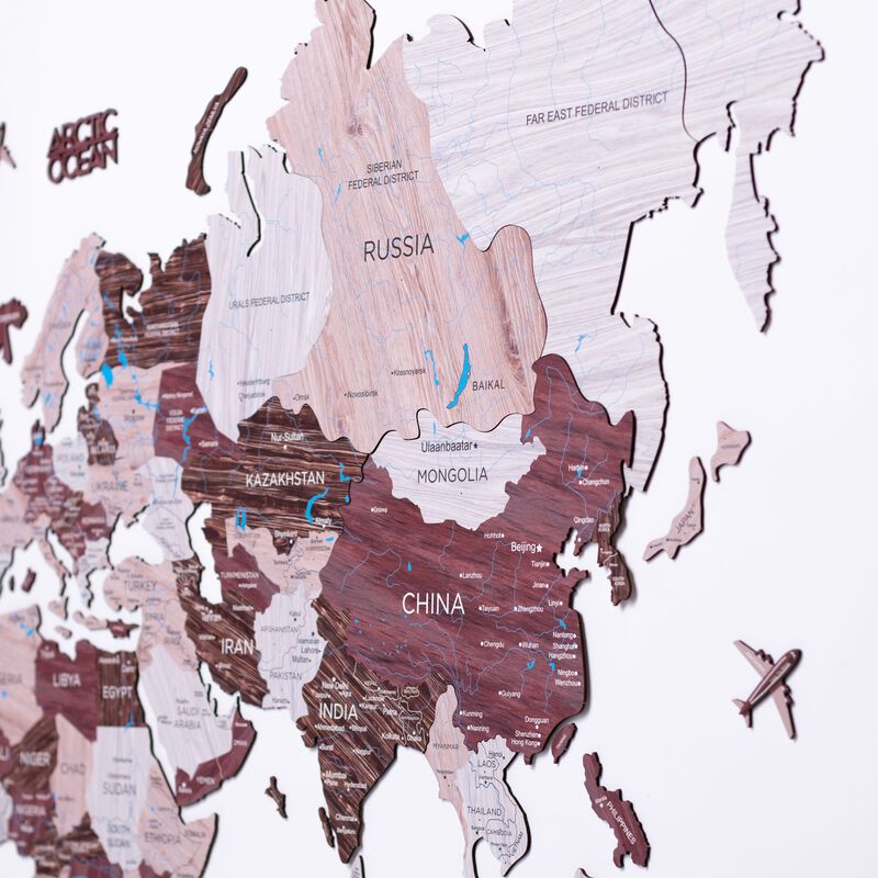 2d Wooden World Map Cappuccino Xl ENJOY THE WOOD-image 5