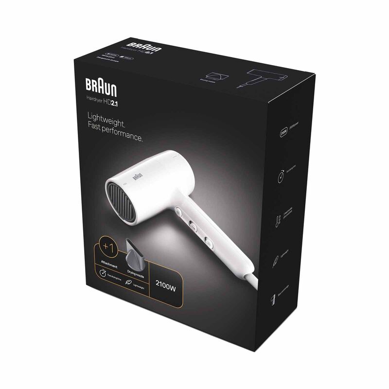 BRAUN Hair Dryer (2100w) - White HD 210-image 9