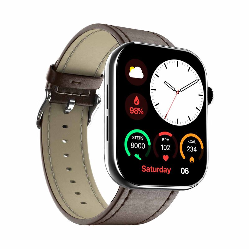 NOISE Colorfit Ultra 3 Smartwatch - Classic Dark Brown WRB-SW-COLORFITULTRA3-LTHR-SLVR_BRN-image 4