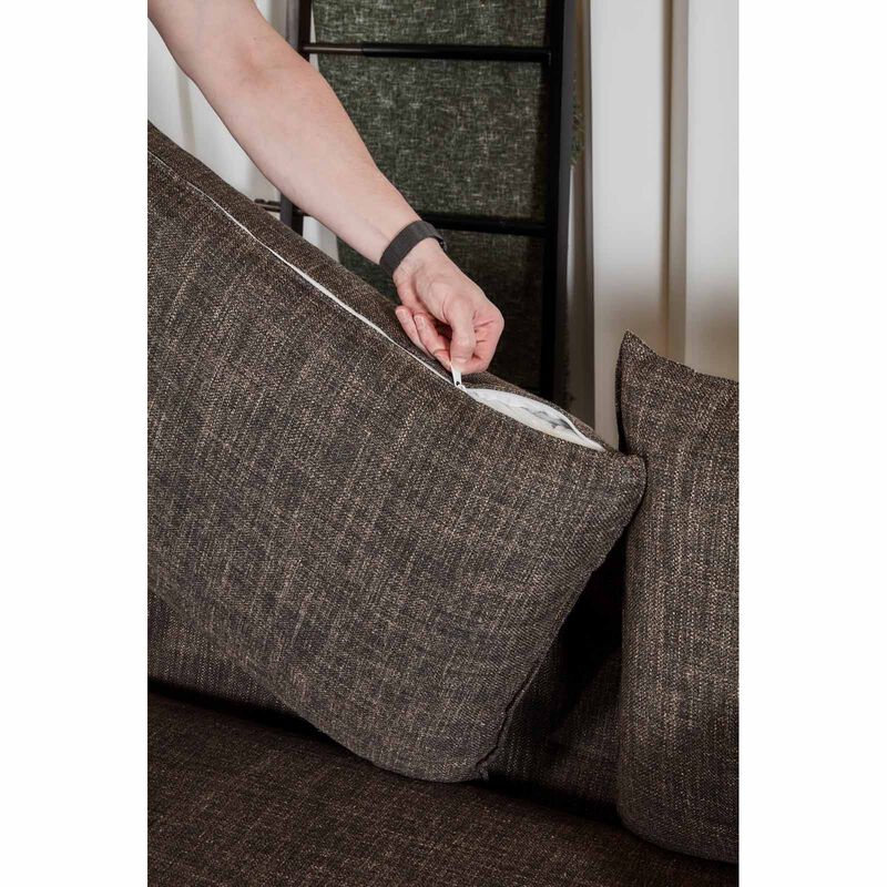 MUZE 3 Seater Sofa (fab) Brown Fabric Sofa MERU-image 6
