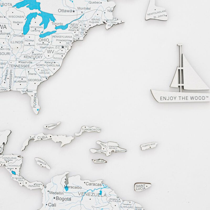 2d Wooden World Map White S ENJOY THE WOOD-image 7