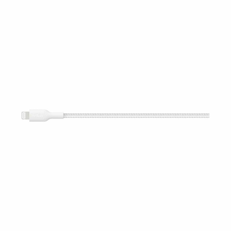 BELKIN Usb-a - Lightning Cable, Braided Pcr, 2m, White CAA020FQ2MWH-image 2