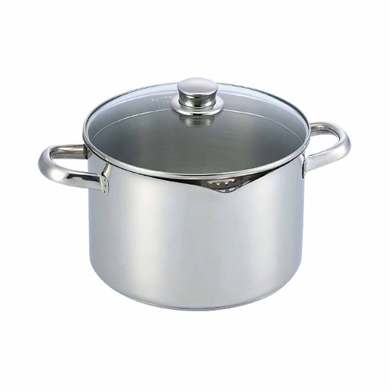 LA GOURMET Cook & Pour 24cm Stainless Steel Casserole With Glass Lid (induction) LGCP035189-A-image null