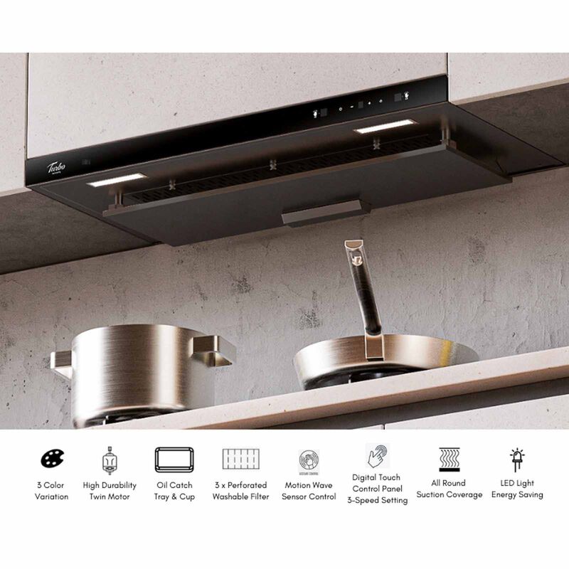 TURBO 90cm Slim Range Hood (exclude Installation) TSL616-90BK-image 2
