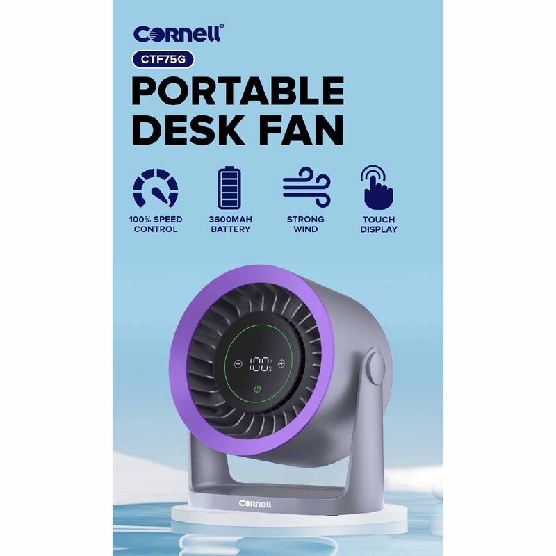 CORNELL Portable Desk Fan CTF75G-image 2