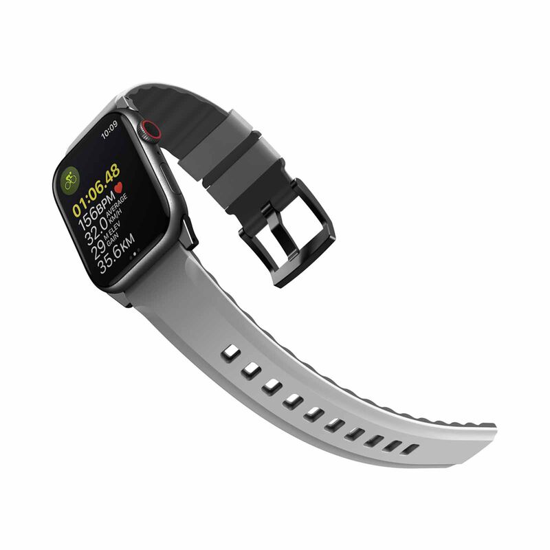 UNIQ Linus Airosoft Silicone Apple Watch Strap 49/45/44/42mm - Chalk Grey (grey) UNIQ-45MM-LINUSGRY-image 2