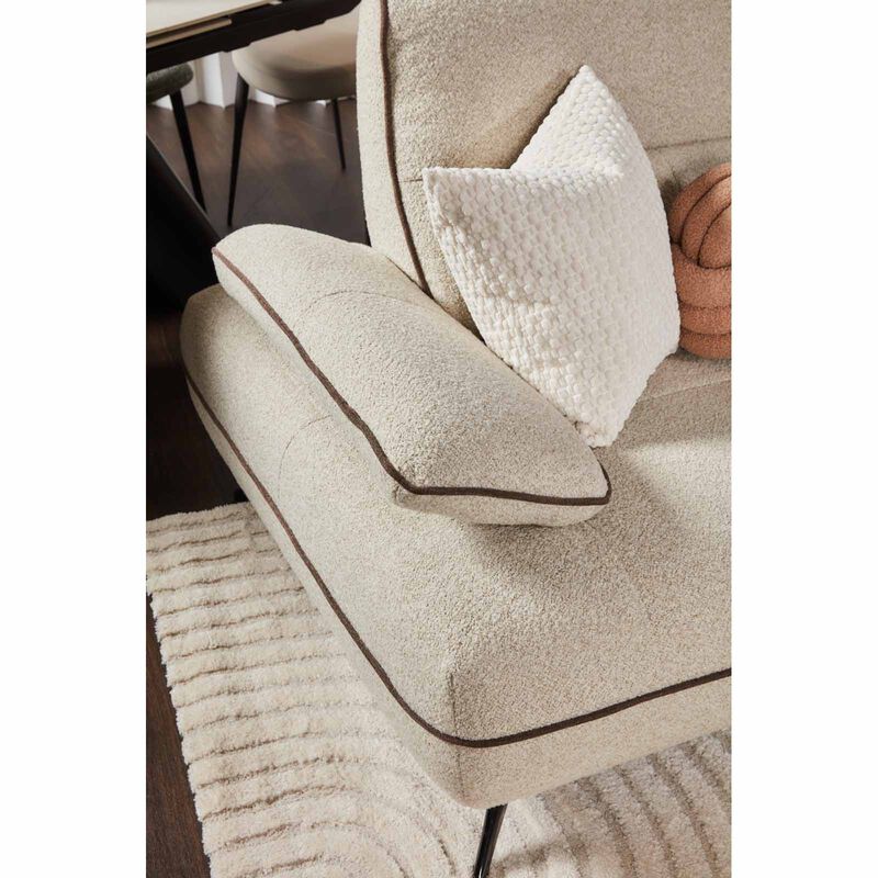 MUZE 3pcs Modular Set W Wireless Charging (fab) F20 Beige Piping Diff Fabric Sofa OLWEN-image 5