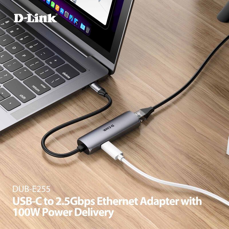 DLINK Usb-c To 2.5g Ethernet Adapter With 100w Power Delivery DUB-E255-image 4