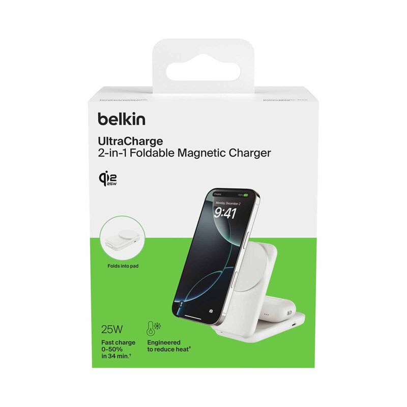 BELKIN Qi2.2 25watt 2-in-1 Wireless-charger Sq - White WIZ038MYWH-image 3