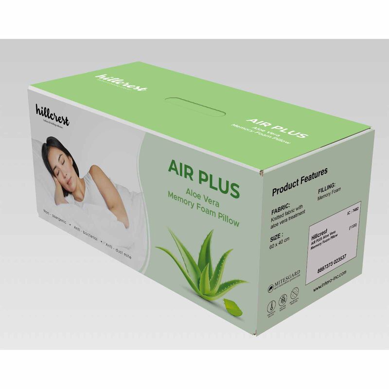 HILLCREST Air Plus Aloe Vera Memory Foam Pillow AIR PLUS ALOE VERA-image 4