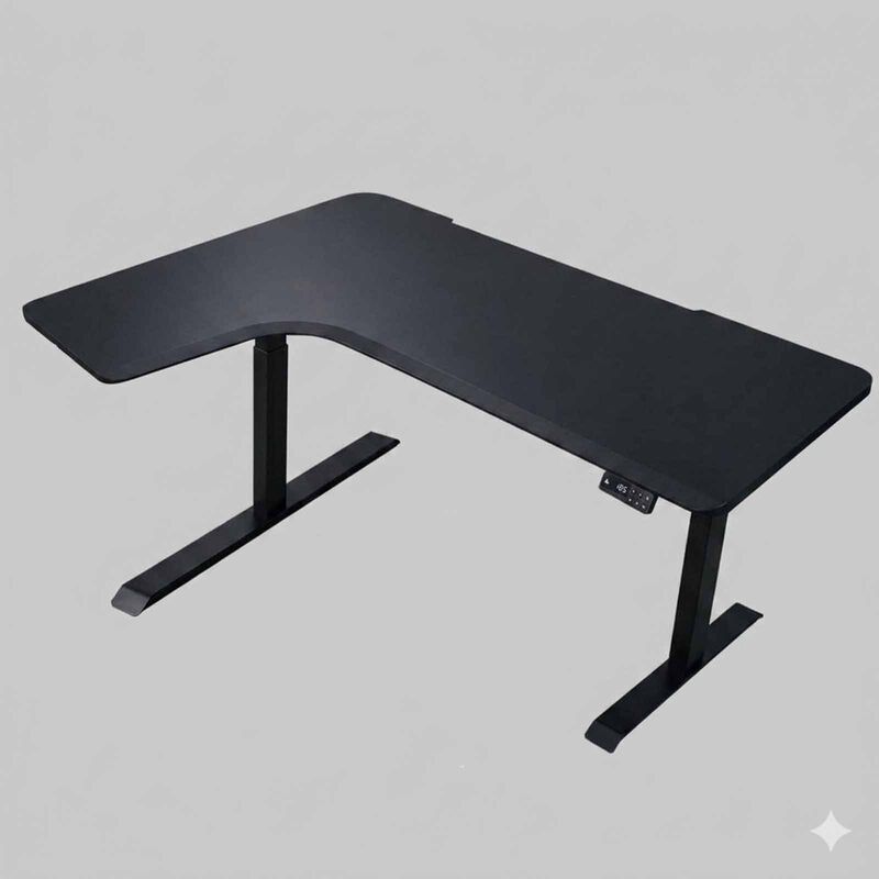 TABLEHOLIC Electric Height Adjustable Table (black) - 160x110cm Left L-DESK-image 1