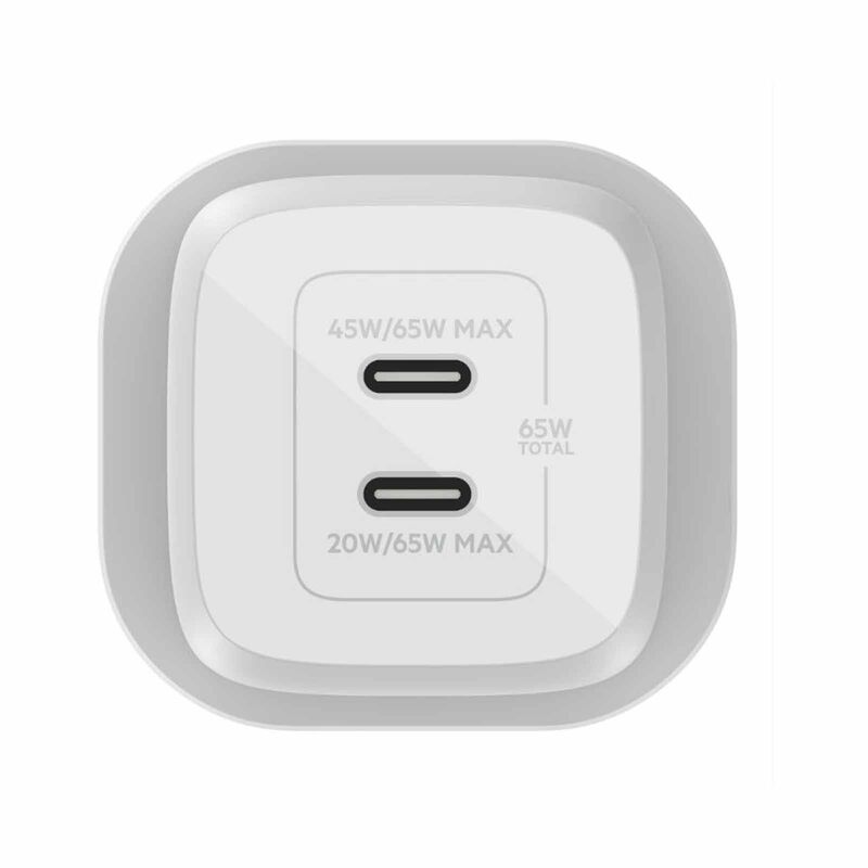 BELKIN Boostcharge Pro 65w Dual Usb-c Gan Wall Charger With Pps WCH013MYWH-image 4