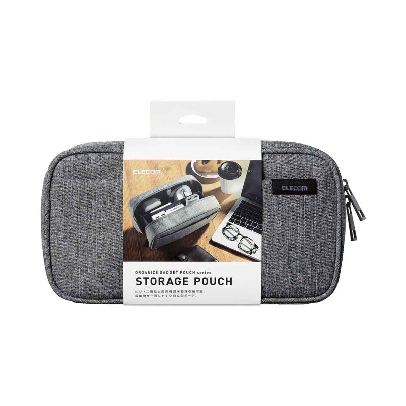 ELECOM Organized Pouch Storage Type Grey BMA-GP14GY-image null