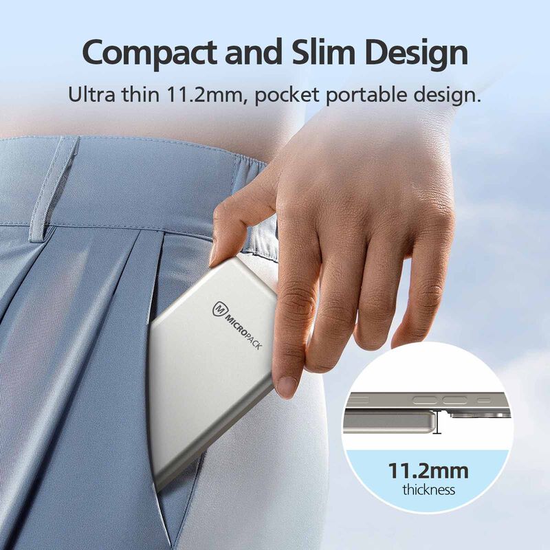 MICROPACK 2 In 1 Slim Powerbank - Black PB-10S-BK-image 2