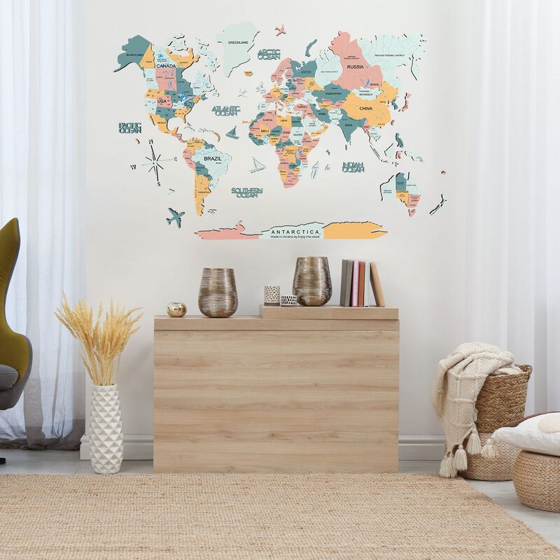 2d Wooden World Map Festival Xl ENJOY THE WOOD-image 4