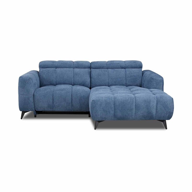 MUZE L Shaped Recliner (fab) Right Cat A Blue Fabric Sofa ANJA-image 1