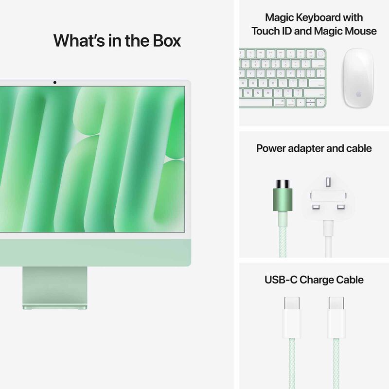 APPLE 24-inch Imac Apple M4 Chip With 10-core Cpu And 10-core Gpu, 16gb, 512gb Ssd - Green MWV03ZP/A-image 8