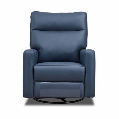 GERBRSI 1r Rocker (hl) Blue Half Leather Sofa TOSCA